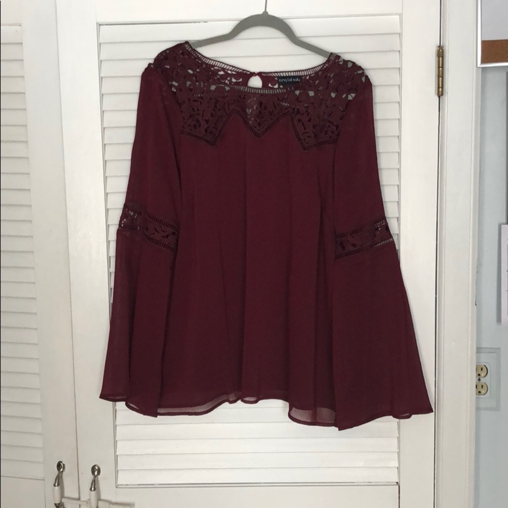 Long Tall Sally Sheer Boho Top Size 12